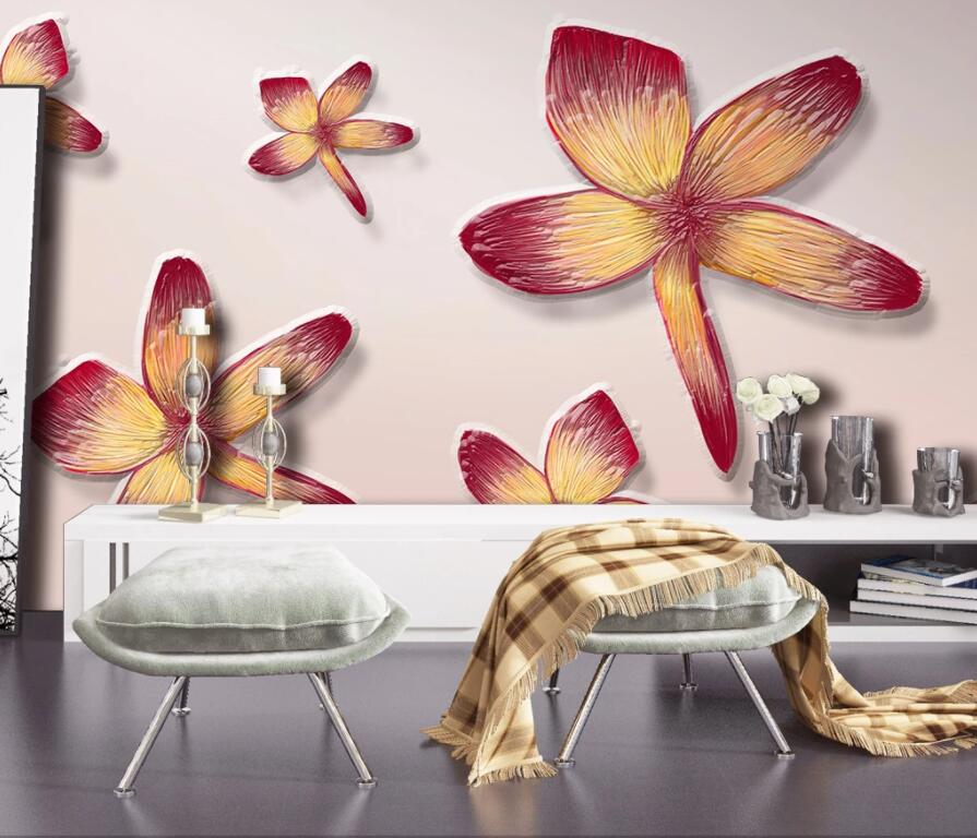 3D Orange Flowers 2018 Wall Murals Wallpaper AJ Wallpaper 2 