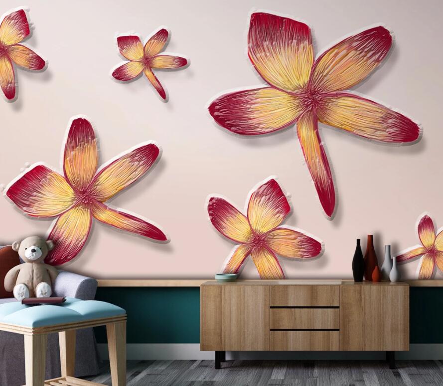 3D Orange Flowers 2018 Wall Murals Wallpaper AJ Wallpaper 2 