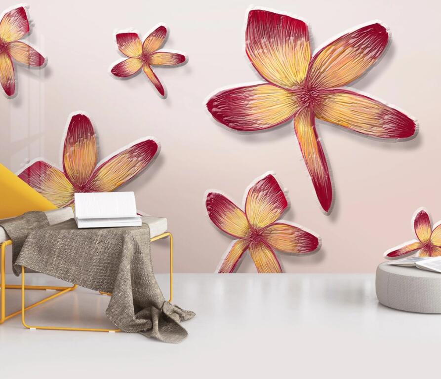 3D Orange Flowers 2018 Wall Murals Wallpaper AJ Wallpaper 2 