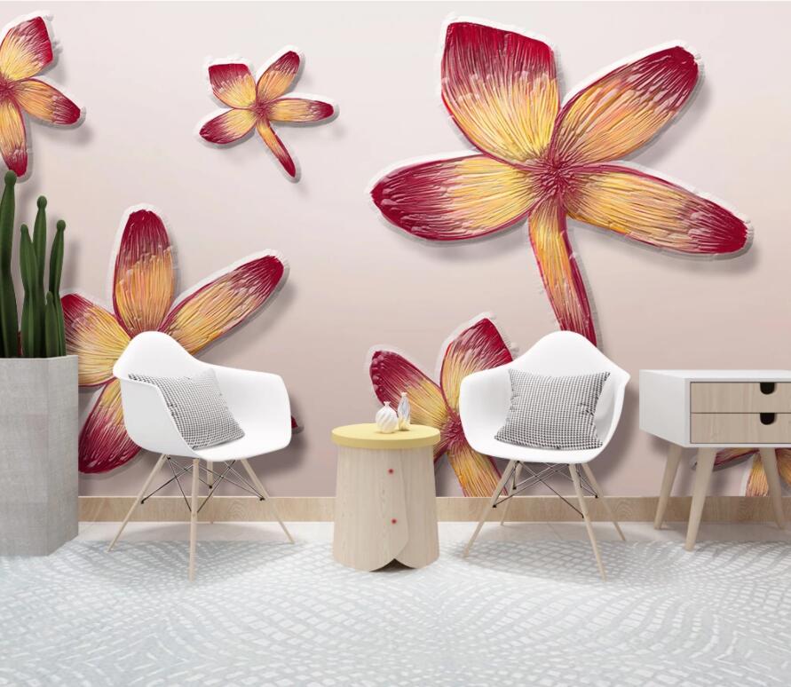 3D Orange Flowers 2018 Wall Murals Wallpaper AJ Wallpaper 2 