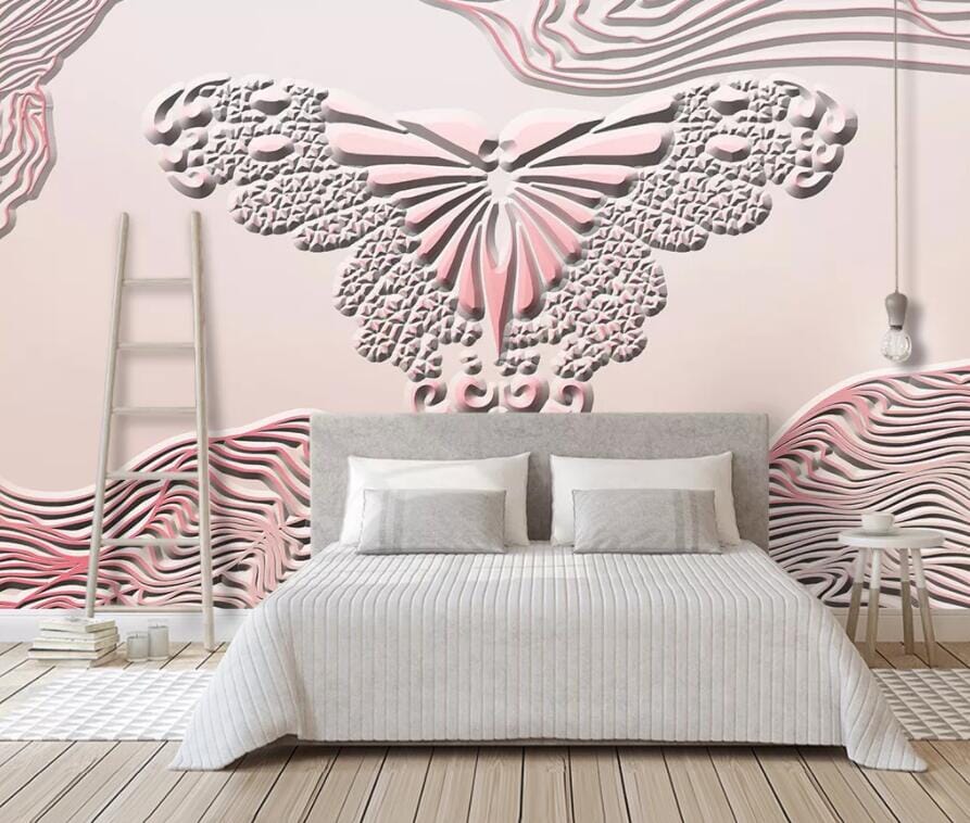 3D Carving Butterfly 3018 Wall Murals Wallpaper AJ Wallpaper 2 