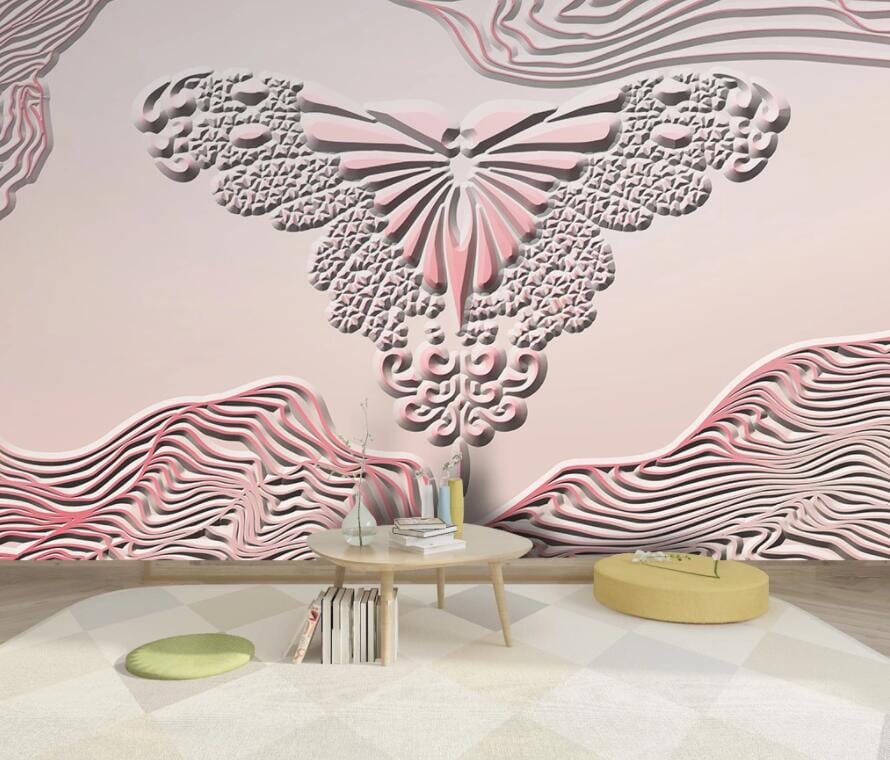 3D Carving Butterfly 3018 Wall Murals Wallpaper AJ Wallpaper 2 