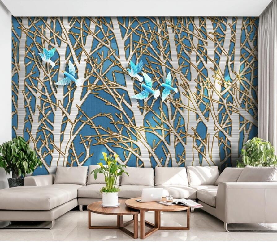 3D Bird Forest 3012 Wall Murals Wallpaper AJ Wallpaper 2 