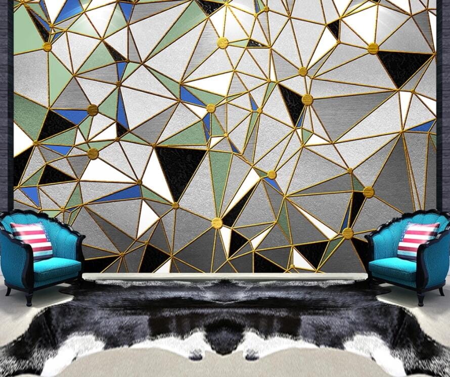 3D Green Triangle 2924 Wall Murals Wallpaper AJ Wallpaper 2 