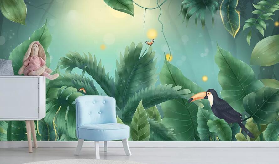 3D Green Leaf 1299 Wall Murals Wallpaper AJ Wallpaper 2 