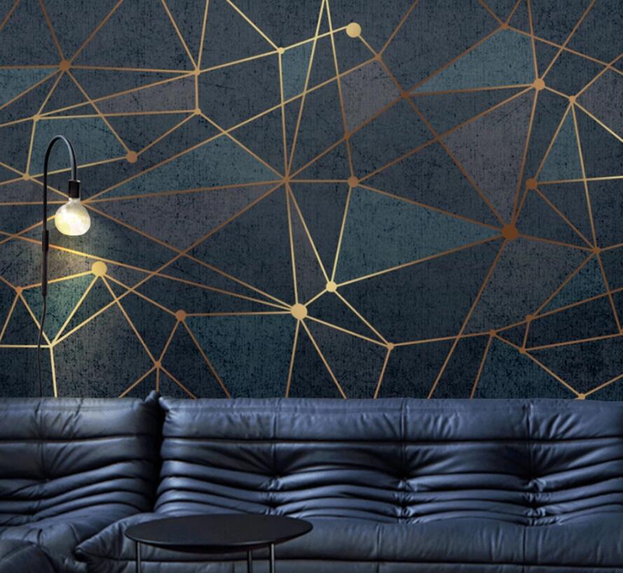 3D Golden Lines 1737 Wall Murals Wallpaper AJ Wallpaper 2 