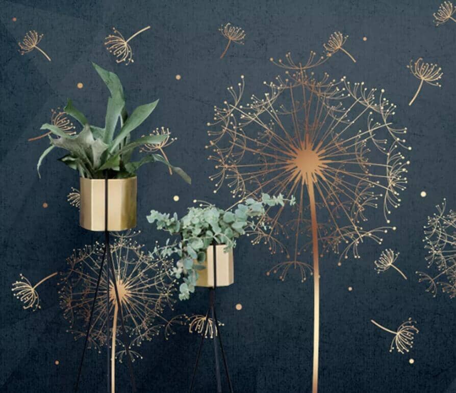 3D Golden Dandelion 2753 Wall Murals Wallpaper AJ Wallpaper 2 