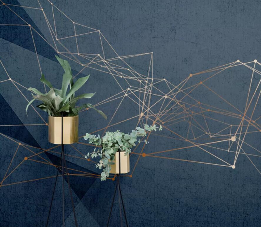 3D Golden Lines 1549 Wall Murals Wallpaper AJ Wallpaper 2 