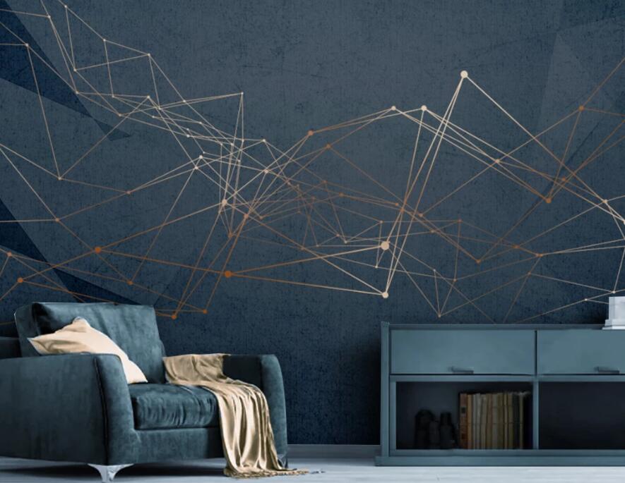 3D Golden Lines 1549 Wall Murals Wallpaper AJ Wallpaper 2 