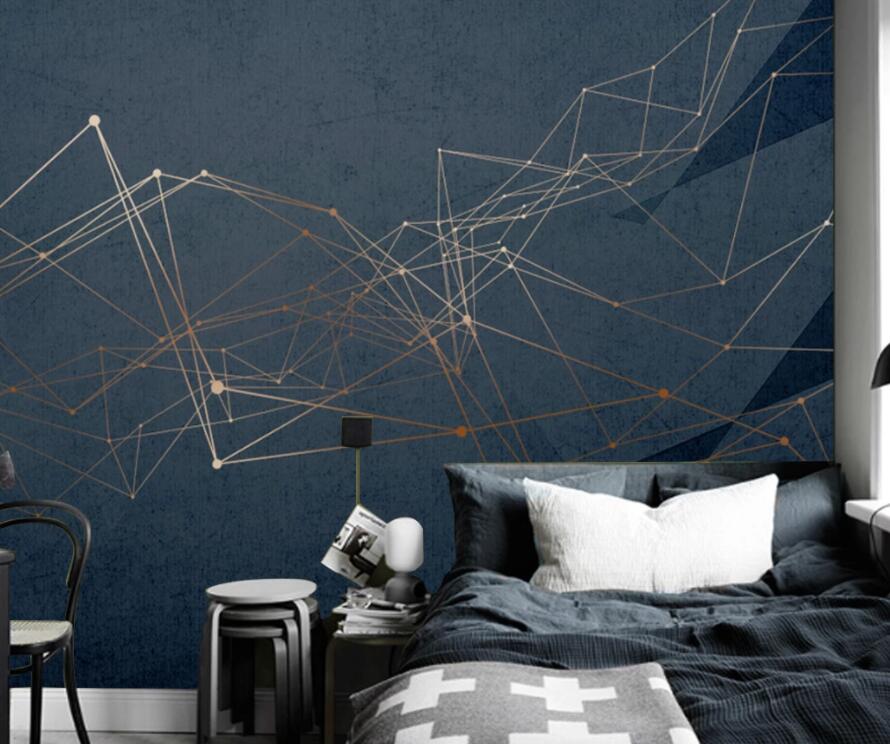 3D Golden Lines 1549 Wall Murals Wallpaper AJ Wallpaper 2 