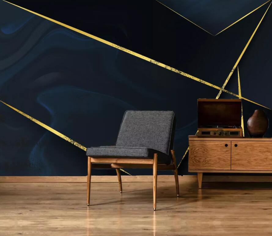 3D Golden Lines 1912 Wall Murals Wallpaper AJ Wallpaper 2 