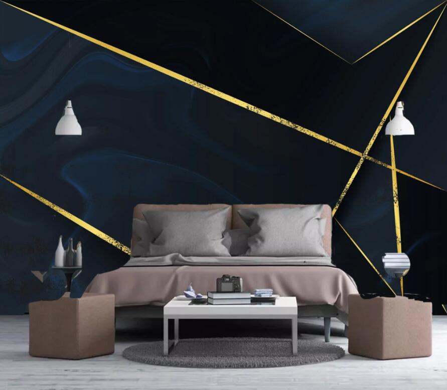 3D Golden Lines 1912 Wall Murals Wallpaper AJ Wallpaper 2 