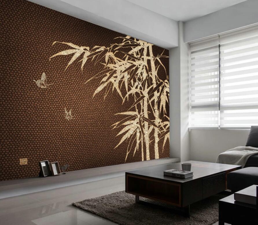3D Bamboo Leaves 1905 Wall Murals Wallpaper AJ Wallpaper 2 