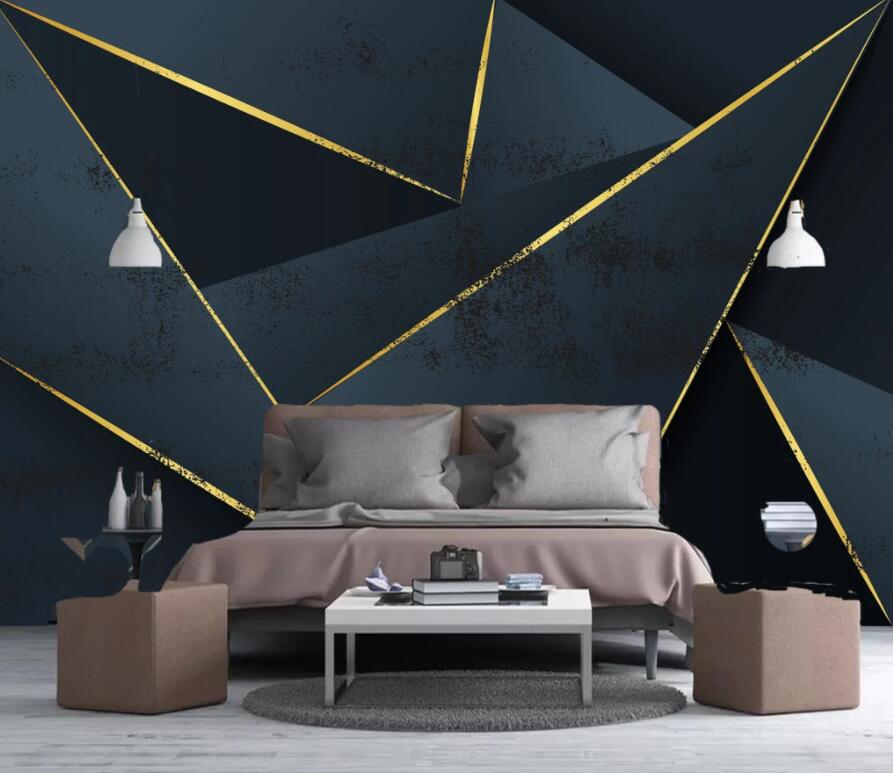 3D Golden Lines 1911 Wall Murals Wallpaper AJ Wallpaper 2 