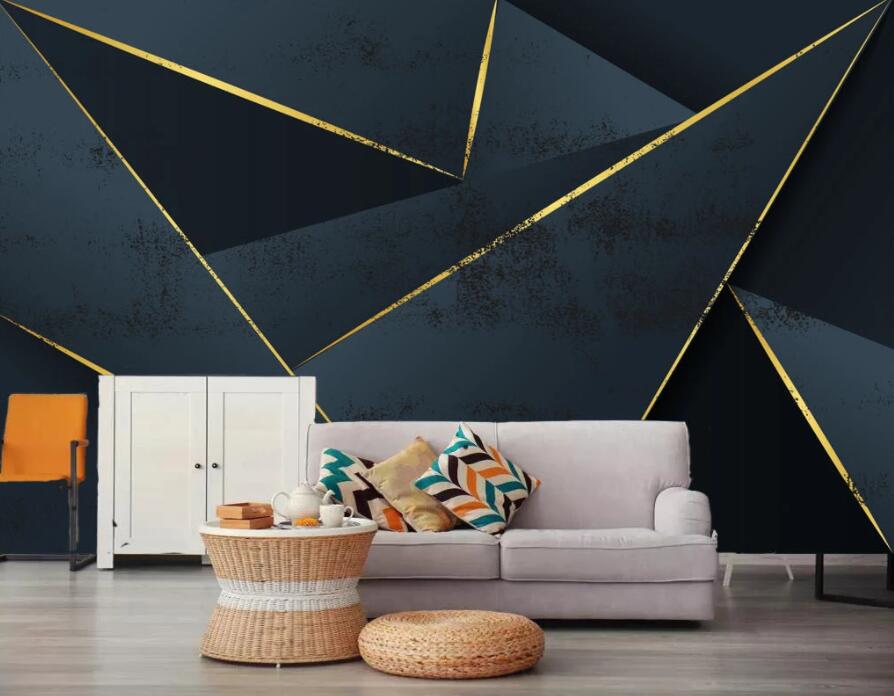 3D Golden Lines 1911 Wall Murals Wallpaper AJ Wallpaper 2 