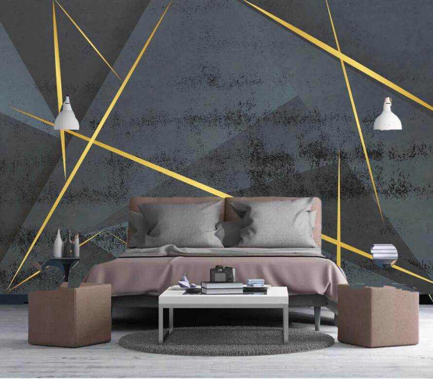 3D Golden Lines 1913 Wall Murals Wallpaper AJ Wallpaper 2 