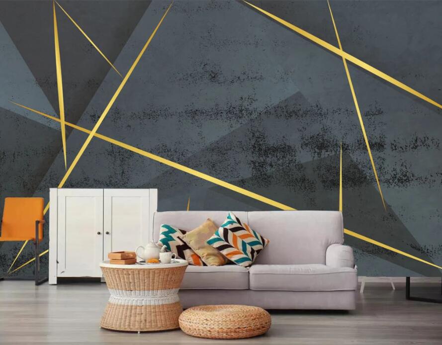 3D Golden Lines 1913 Wall Murals Wallpaper AJ Wallpaper 2 