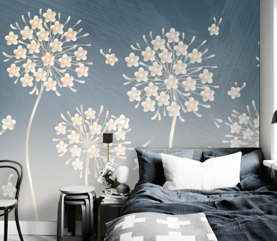 3D White Dandelion 2879 Wall Murals