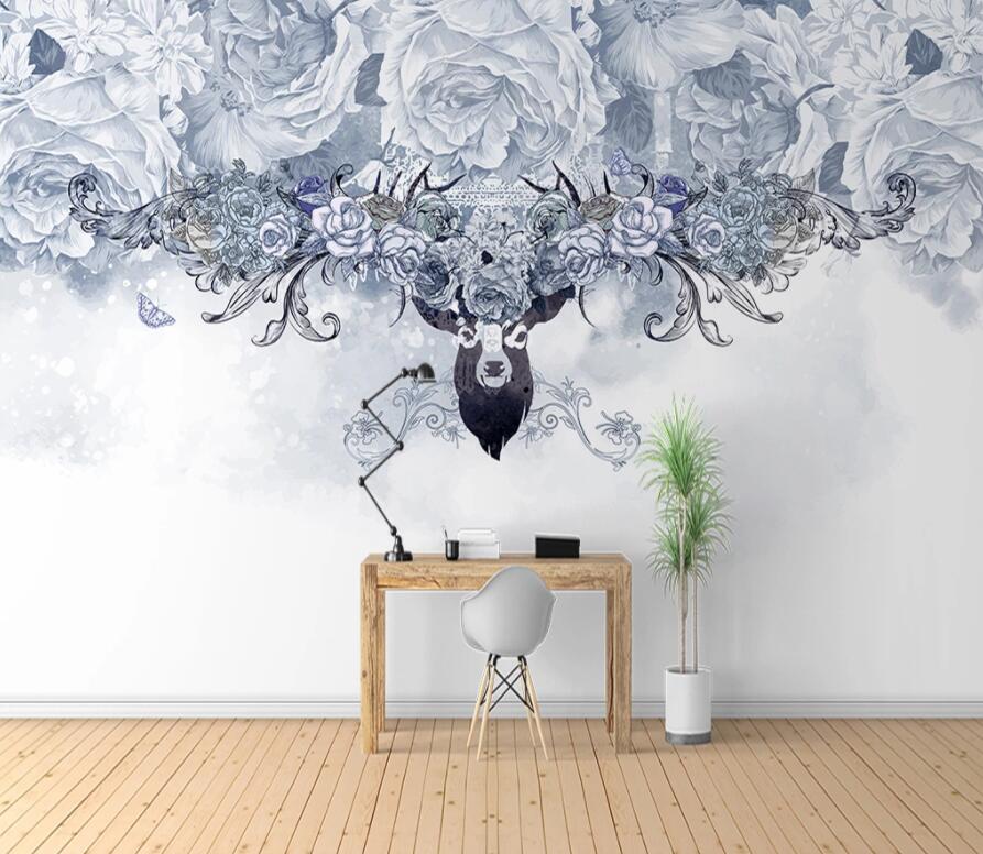 3D Deer Head 1518 Wall Murals Wallpaper AJ Wallpaper 2 