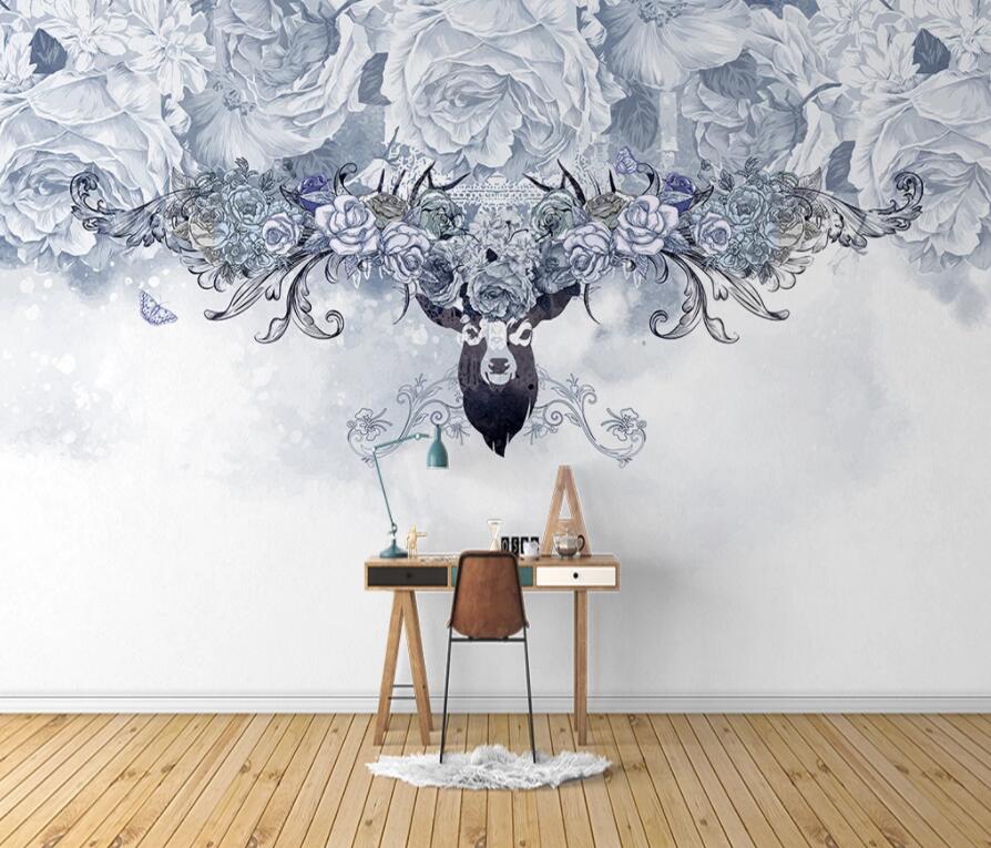 3D Deer Head 1518 Wall Murals Wallpaper AJ Wallpaper 2 
