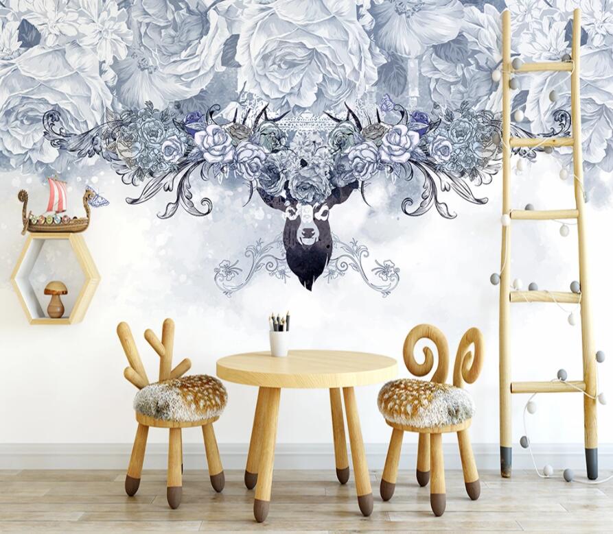 3D Deer Head 1518 Wall Murals Wallpaper AJ Wallpaper 2 