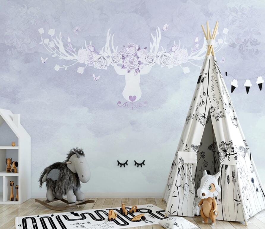 3D White Deer 2548 Wall Murals Wallpaper AJ Wallpaper 2 