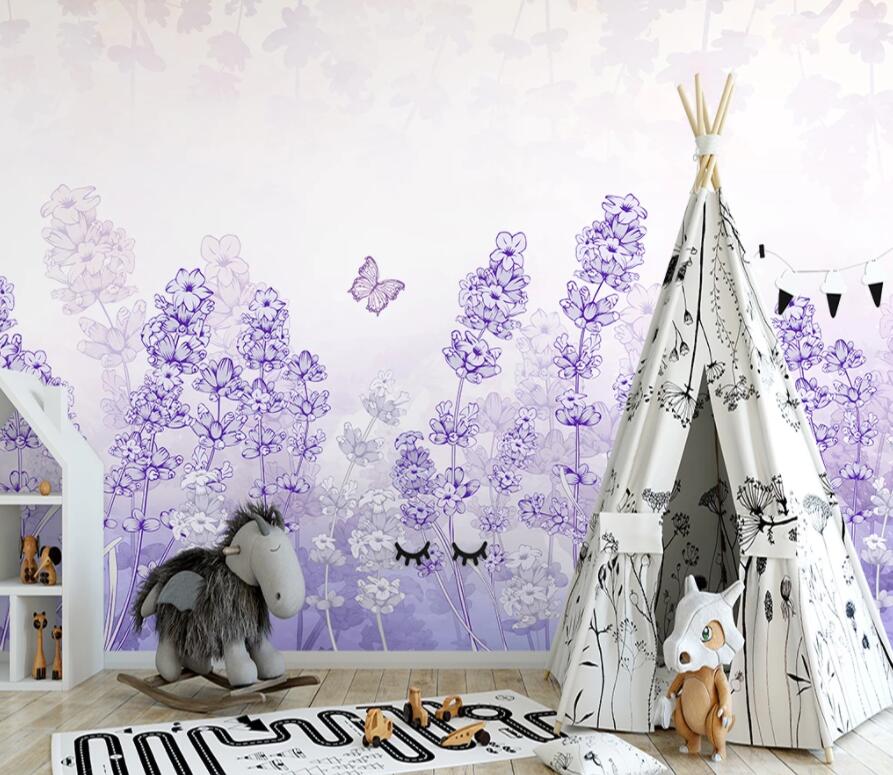 3D Lavender 1515 Wall Murals Wallpaper AJ Wallpaper 2 