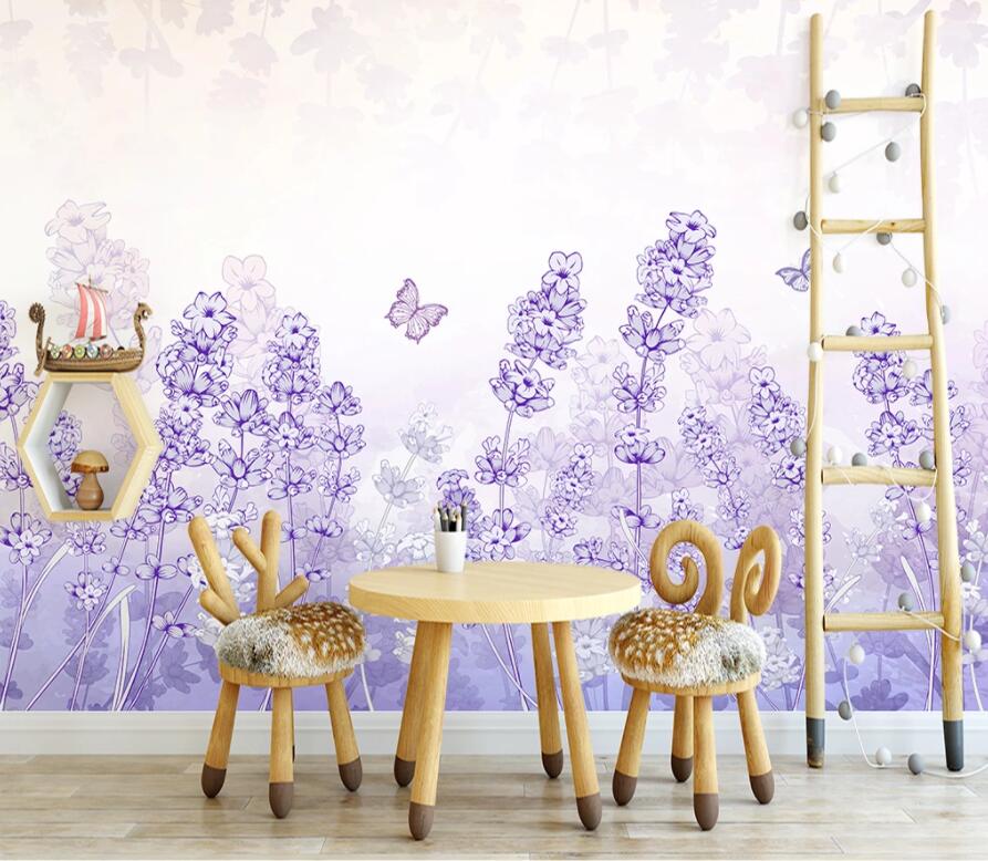 3D Lavender 1515 Wall Murals Wallpaper AJ Wallpaper 2 