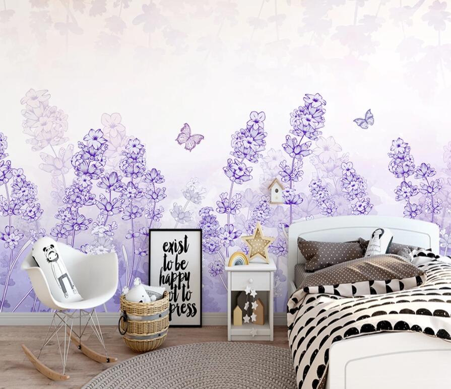 3D Lavender 1515 Wall Murals Wallpaper AJ Wallpaper 2 