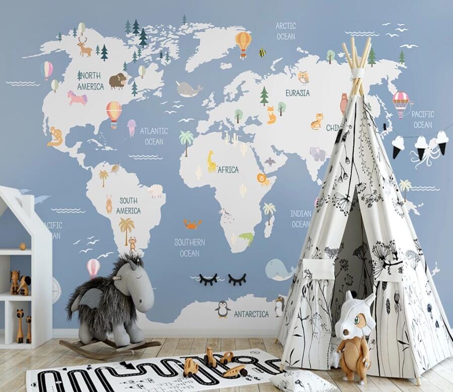 3D Animal Map 2546 Wall Murals Wallpaper AJ Wallpaper 2 