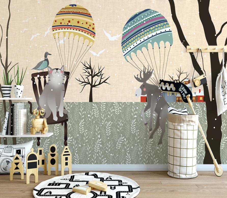 3D Cat Deer 1498 Wall Murals Wallpaper AJ Wallpaper 2 