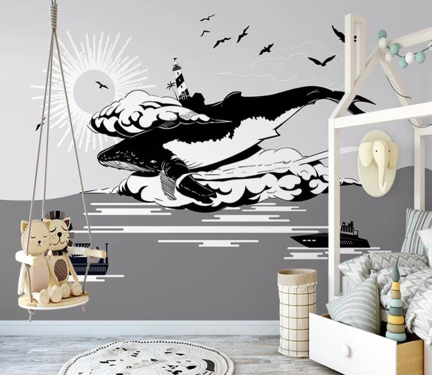 3D Big Whale 2532 Wall Murals Wallpaper AJ Wallpaper 2 