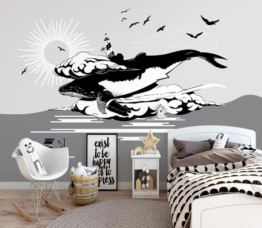 3D Big Whale 2532 Wall Murals Wallpaper AJ Wallpaper 2 