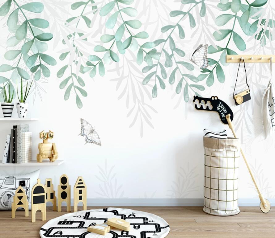3D Green Leaf 1488 Wall Murals Wallpaper AJ Wallpaper 2 