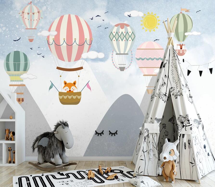 3D Fox Balloon 1483 Wall Murals Wallpaper AJ Wallpaper 2 