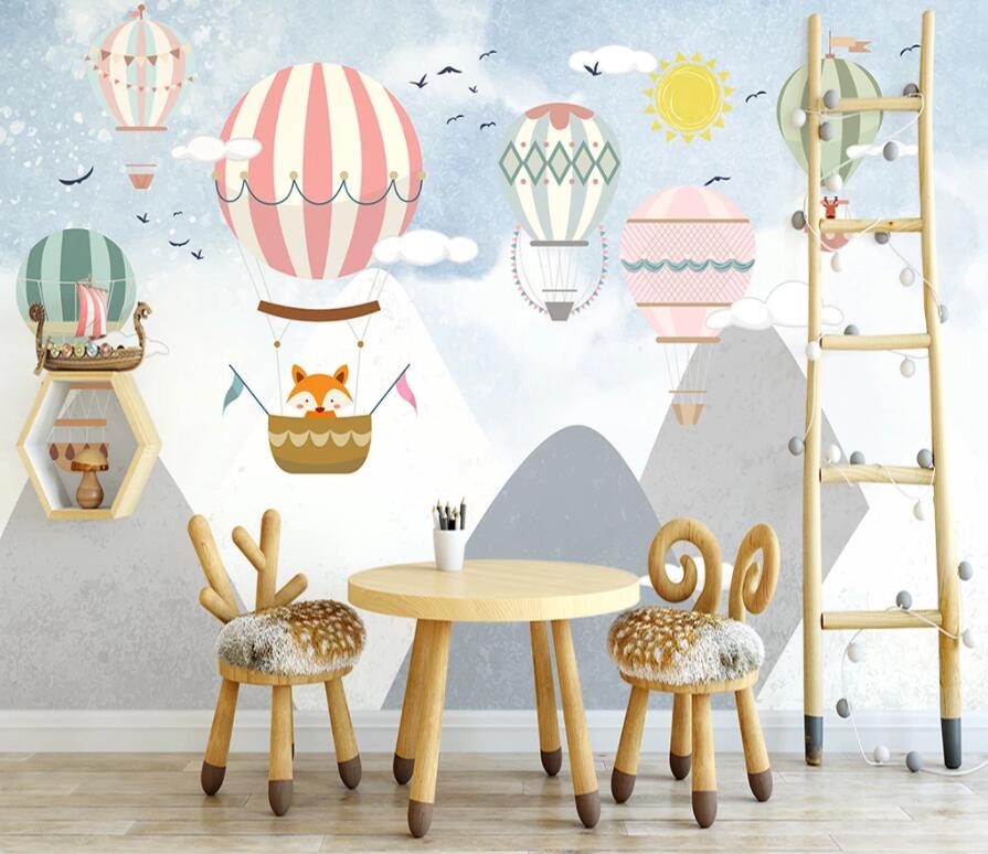 3D Fox Balloon 1483 Wall Murals Wallpaper AJ Wallpaper 2 