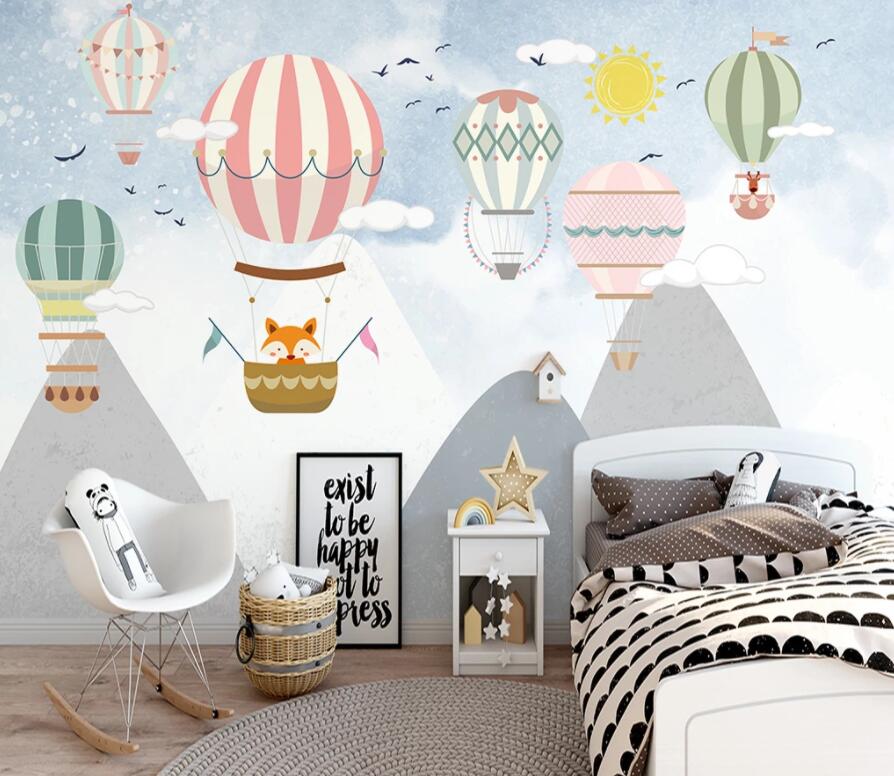 3D Fox Balloon 1483 Wall Murals Wallpaper AJ Wallpaper 2 