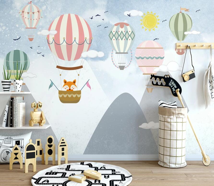 3D Fox Balloon 1483 Wall Murals Wallpaper AJ Wallpaper 2 