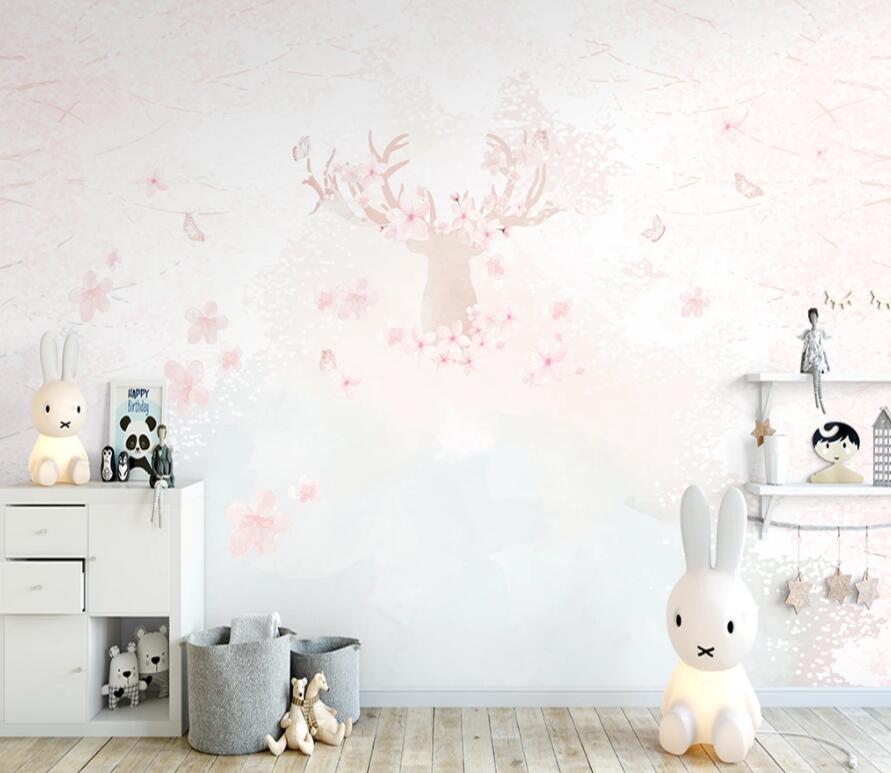3D Pink Fawn 1470 Wall Murals Wallpaper AJ Wallpaper 2 