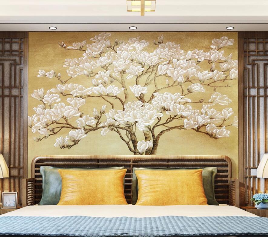 3D White Flowers 926 Wall Murals Wallpaper AJ Wallpaper 2 