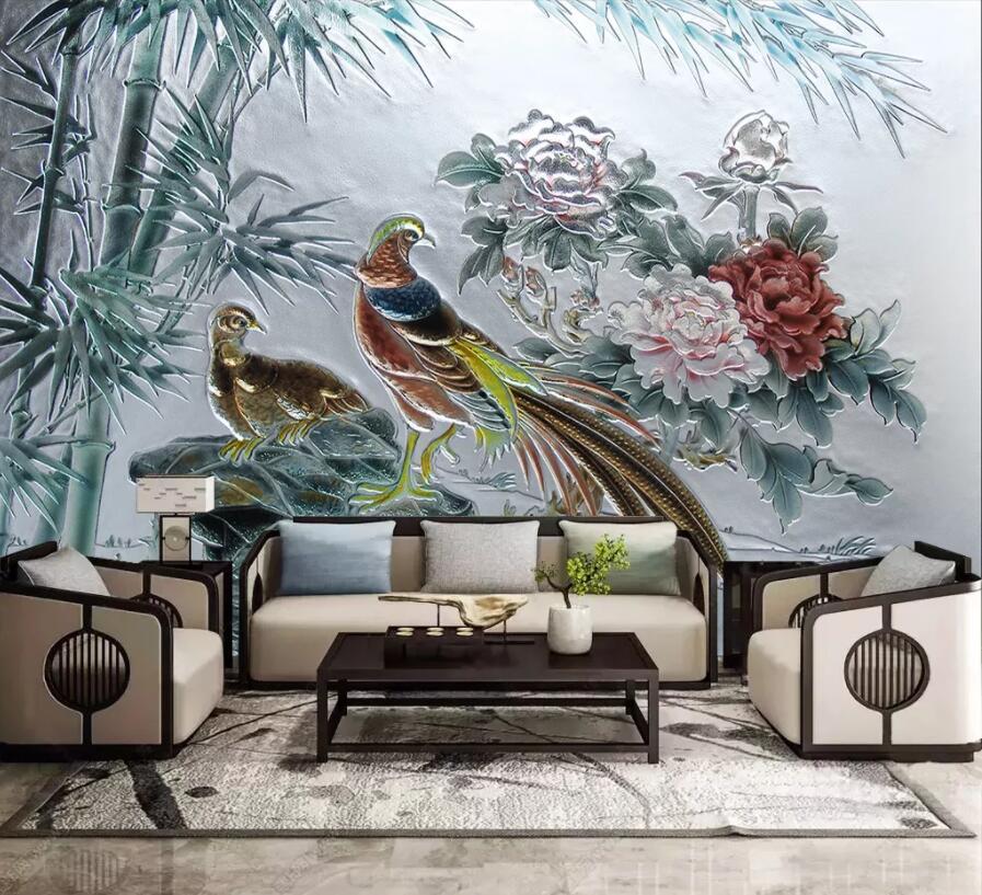 3D Birds And Flowers 921 Wall Murals Wallpaper AJ Wallpaper 2 