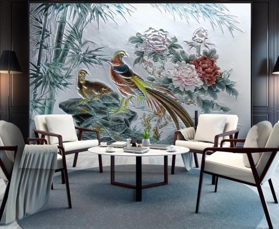3D Flowers And Birds 2194 Wall Murals Wallpaper AJ Wallpaper 2 