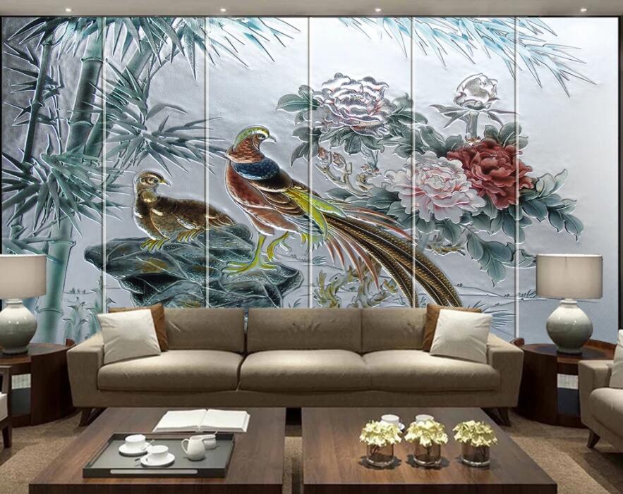 3D Birds And Flowers 921 Wall Murals Wallpaper AJ Wallpaper 2 