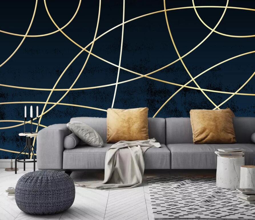 3D Golden Lines 2852 Wall Murals Wallpaper AJ Wallpaper 2 