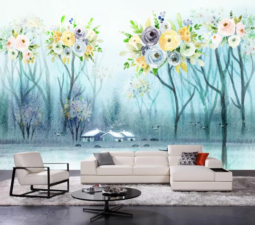 3D Colored Flowers 244 Wall Murals Wallpaper AJ Wallpaper 2 