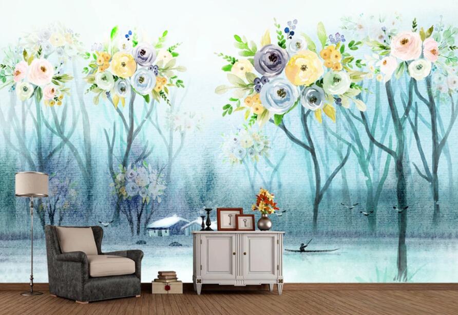 3D Colored Flowers 244 Wall Murals Wallpaper AJ Wallpaper 2 