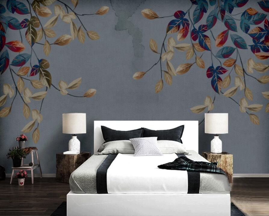 3D Gray Leaves 1292 Wall Murals Wallpaper AJ Wallpaper 2 