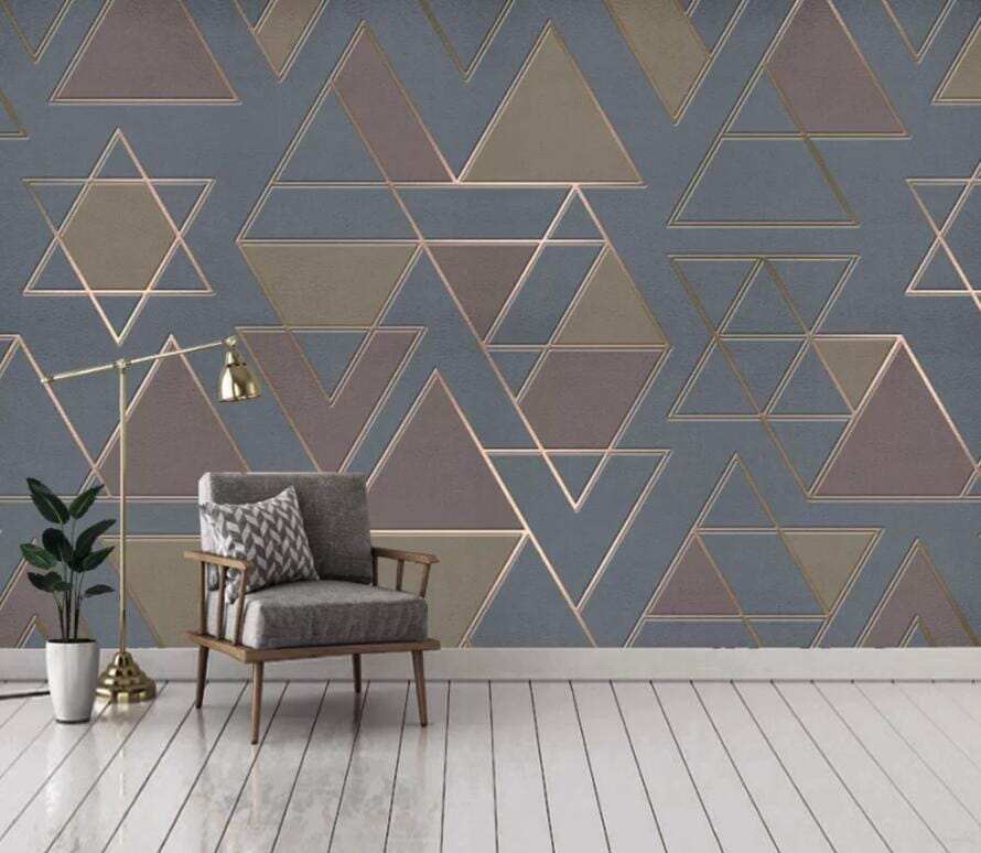3D Geometric Triangle 2449 Wall Murals Wallpaper AJ Wallpaper 2 