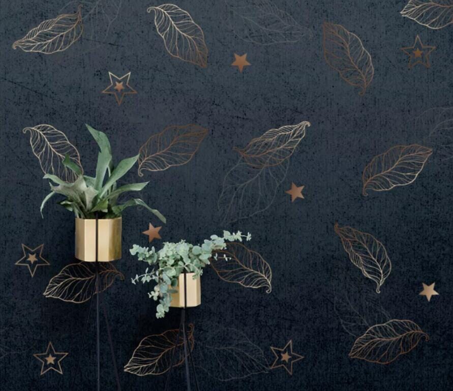 3D Golden Leaves 2570 Wall Murals Wallpaper AJ Wallpaper 2 