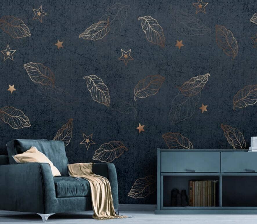 3D Golden Leaves 2570 Wall Murals Wallpaper AJ Wallpaper 2 
